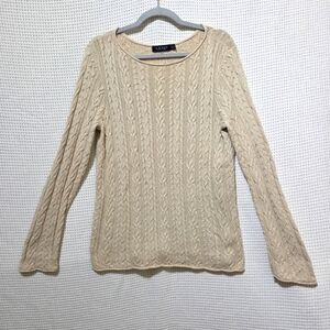 Lauren Ralph Lauren XL Women's Cable Knit Sweater - Cream